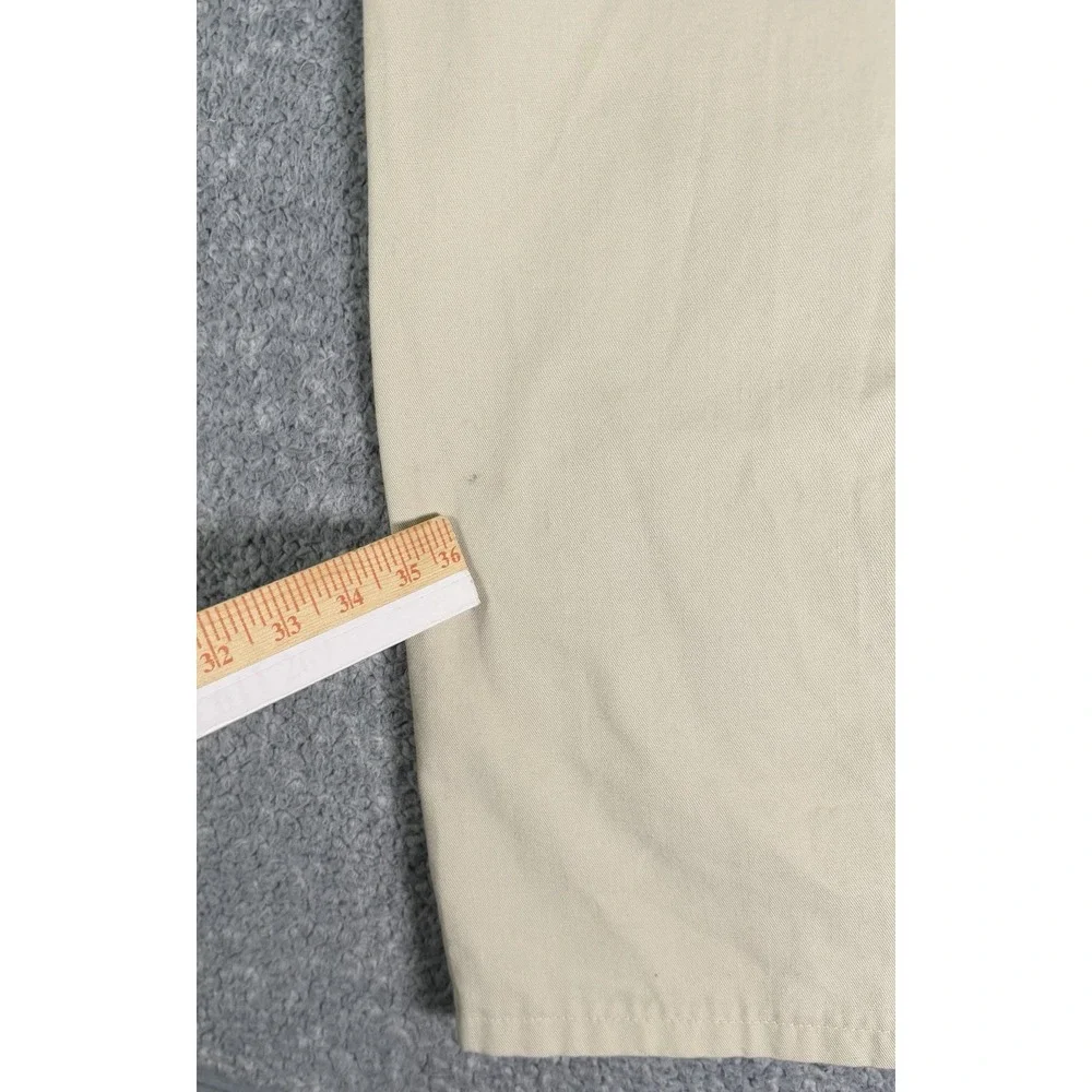 Vintage Lands End Pants Mens 36x29 Beige Elastic Waist Drawstring Chino USA Made
